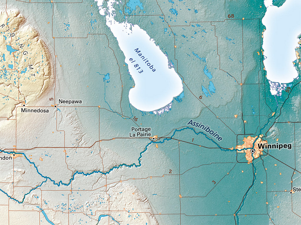 The Northern Plains Elevation Tints Fine Art Print Map