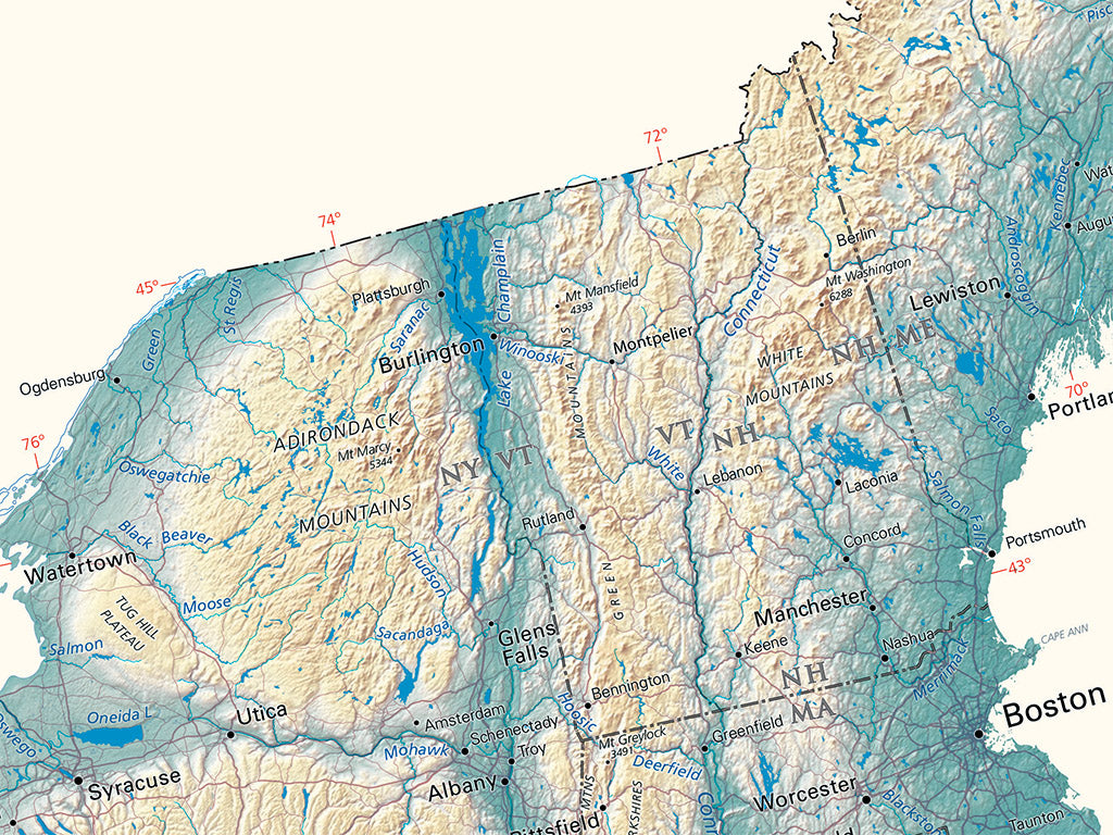 The United States Elevation Tints Fine Art Print Map