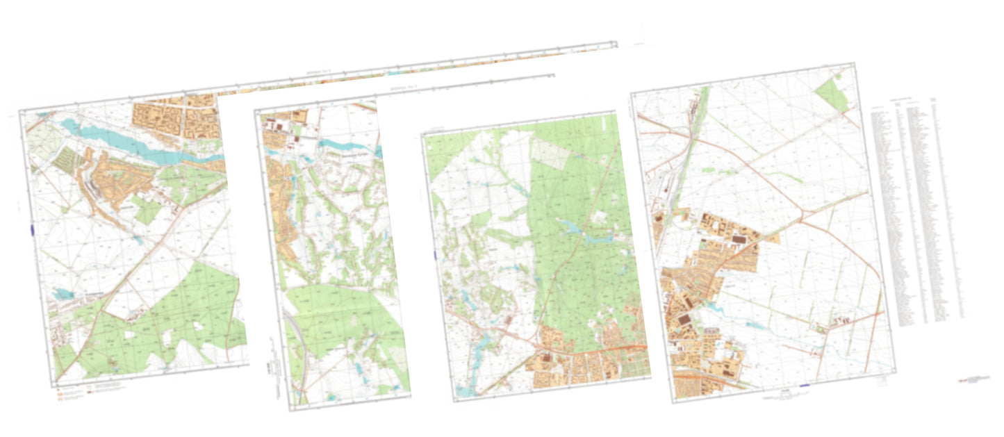 Vinnitsa (Ukraine) 4-Sheet Map Set - Soviet Military City Plans