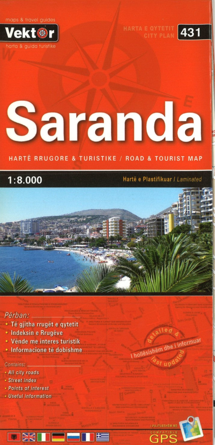Saranda Road & Tourist Map (City Map #431)