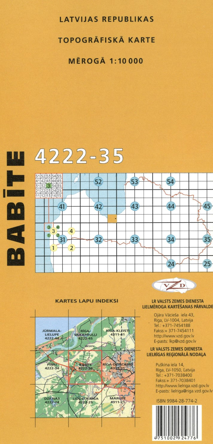 Babite : Latvijas Republikas Topografiska Karte #4222-35
