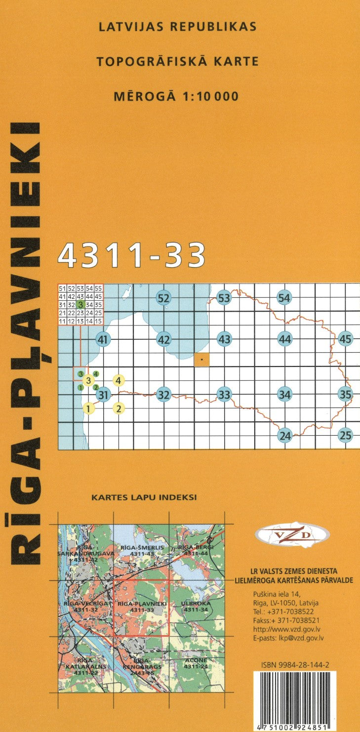 Riga-Plavnieki : Latvijas Republikas Topografiska Karte #4311-33