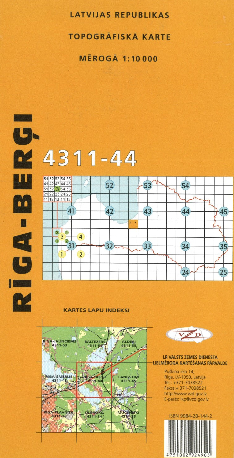 Riga-Bergi : Latvijas Republikas Topografiska Karte #4311-44