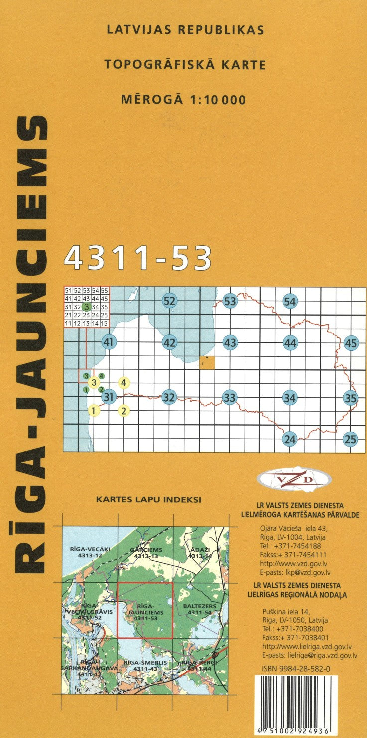 Riga-Jaunciems : Latvijas Republikas Topografiska Karte #4311-53