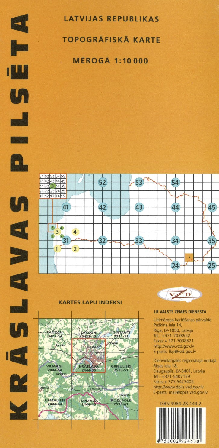 Kraslavas Pilseta : Latvijas Republikas Topografiska Karte
