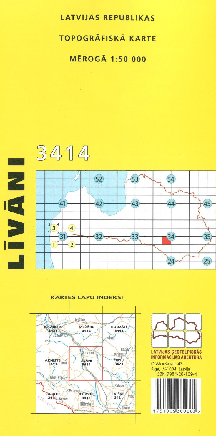 Livani : Latvijas Republikas Topografiska Karte #3414