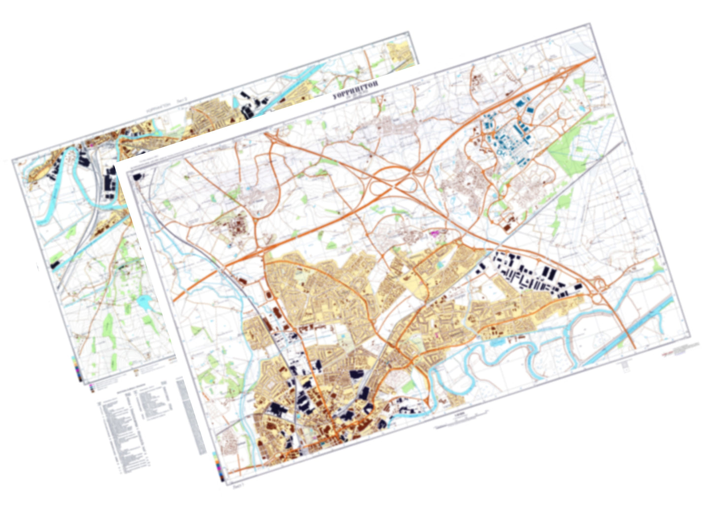 Warrington (UK) 2-Sheet Set - Soviet Military City Plans