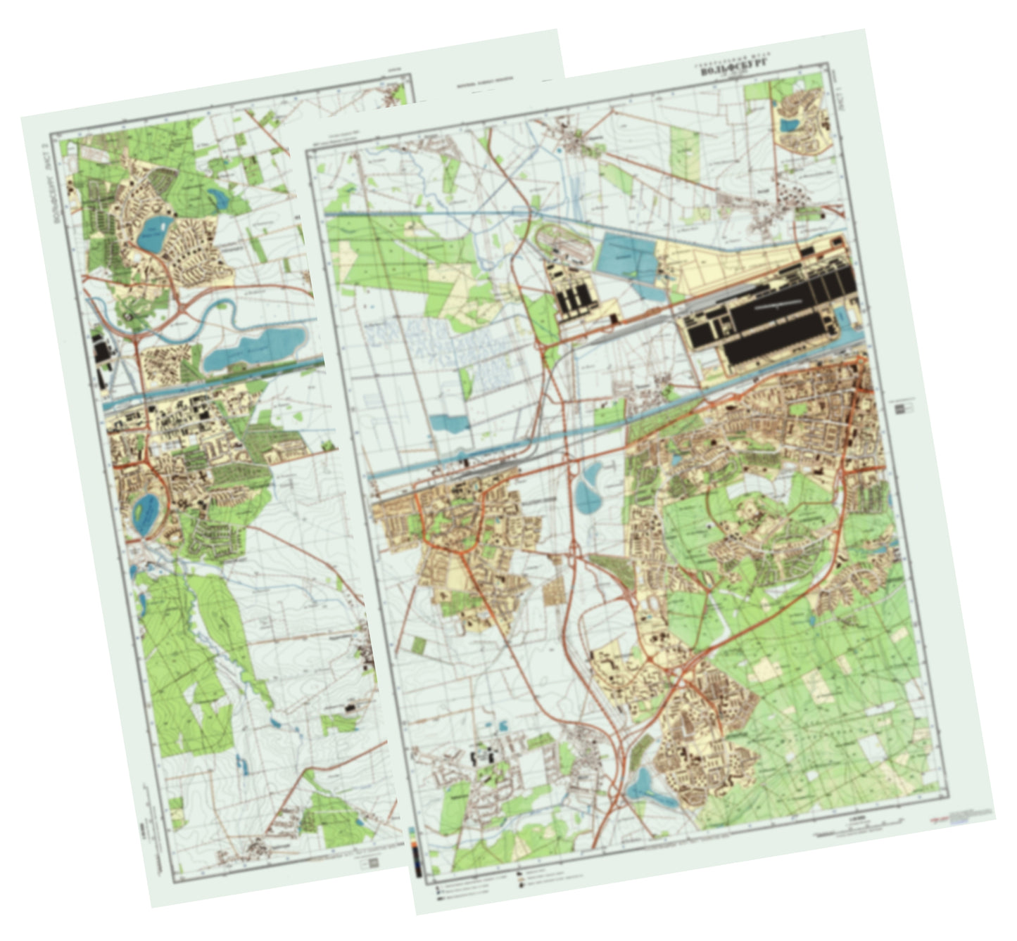 Wolfburg (Germany) 2-Sheet Set - Soviet Military City Plans