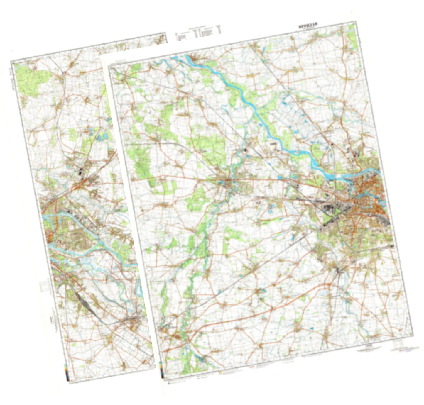 Wroclaw (Poland) 2-Sheet Set - Soviet Military City Plans