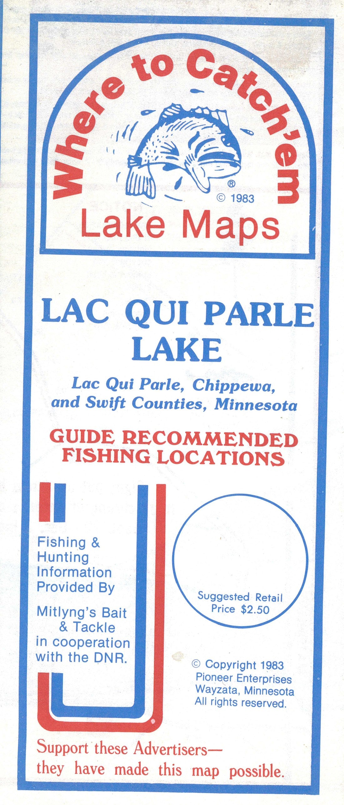 LAC QUI PARLE LAKE Fishing Map