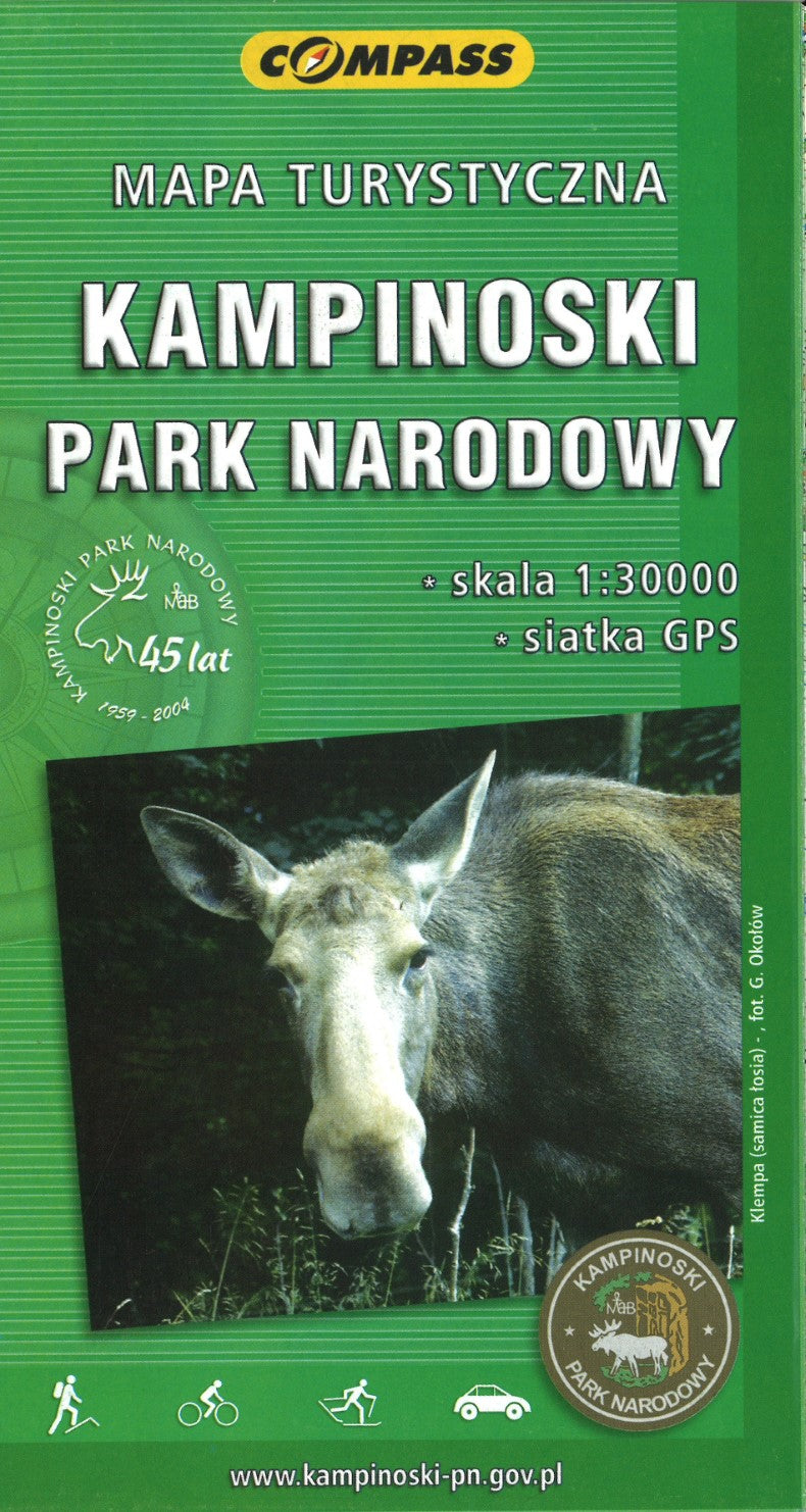 Kampinoski Park Narodowy Mapa Turystyczna skala 1:30,000