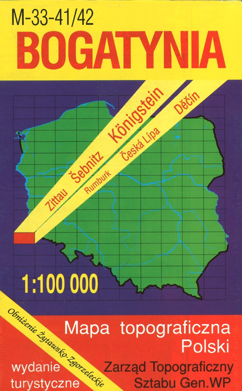 Bogatynia 1:100,000 Mapa Topograficzna Polski # M-33-41/42