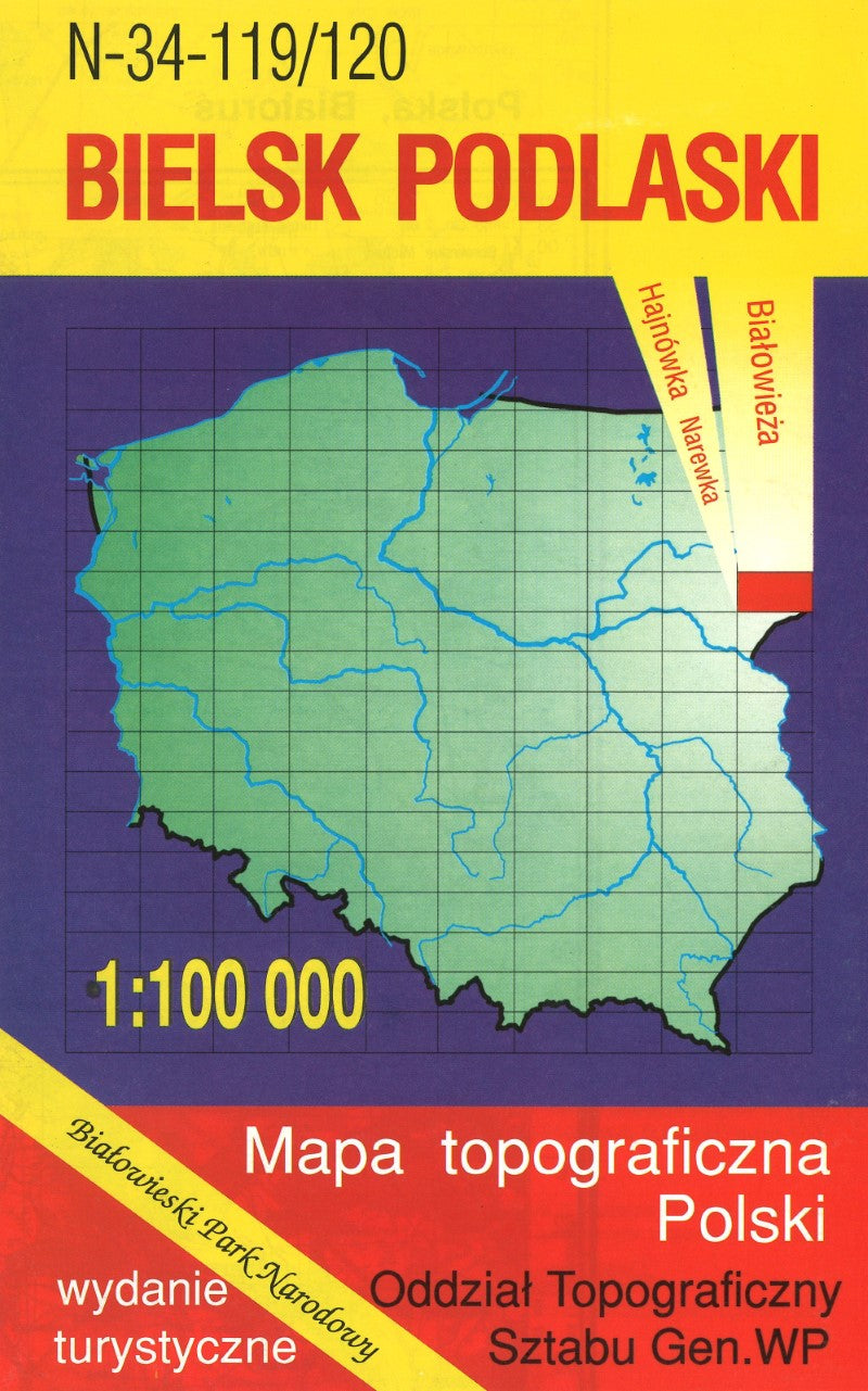 Bielsk Podlaski 1:100,000 Mapa Topograficzna Polski # N-34-119/120