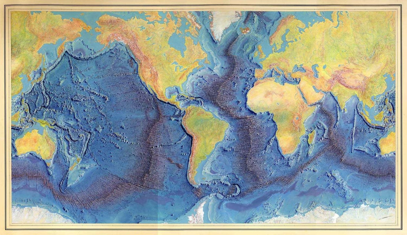 World Ocean Floor Wall Map