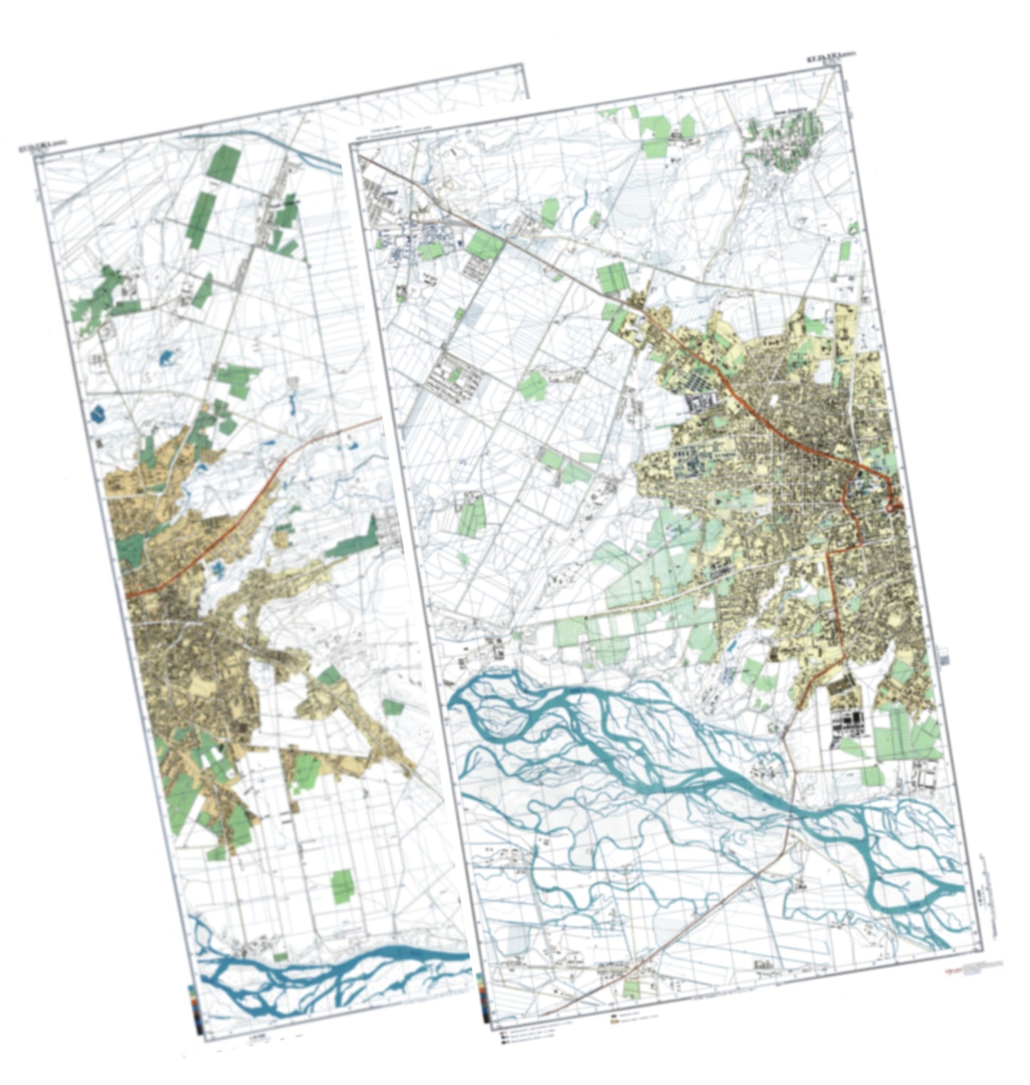 Kuldzha / Yining (China) 2-Sheet Set - Soviet Military City Plans