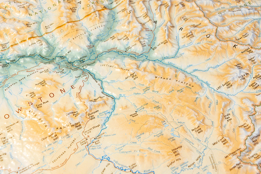 Yellowstone & Grand Teton National Parks Raised Relief Map