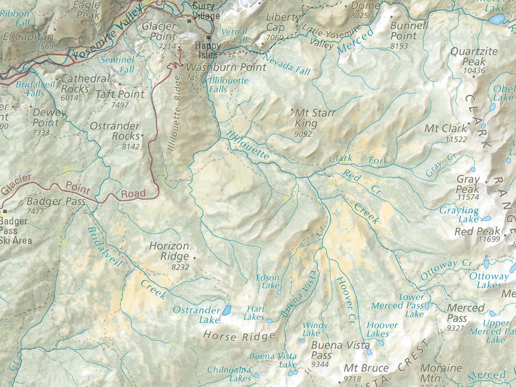 Yosemite National Park Landscape Fine Art Print Map