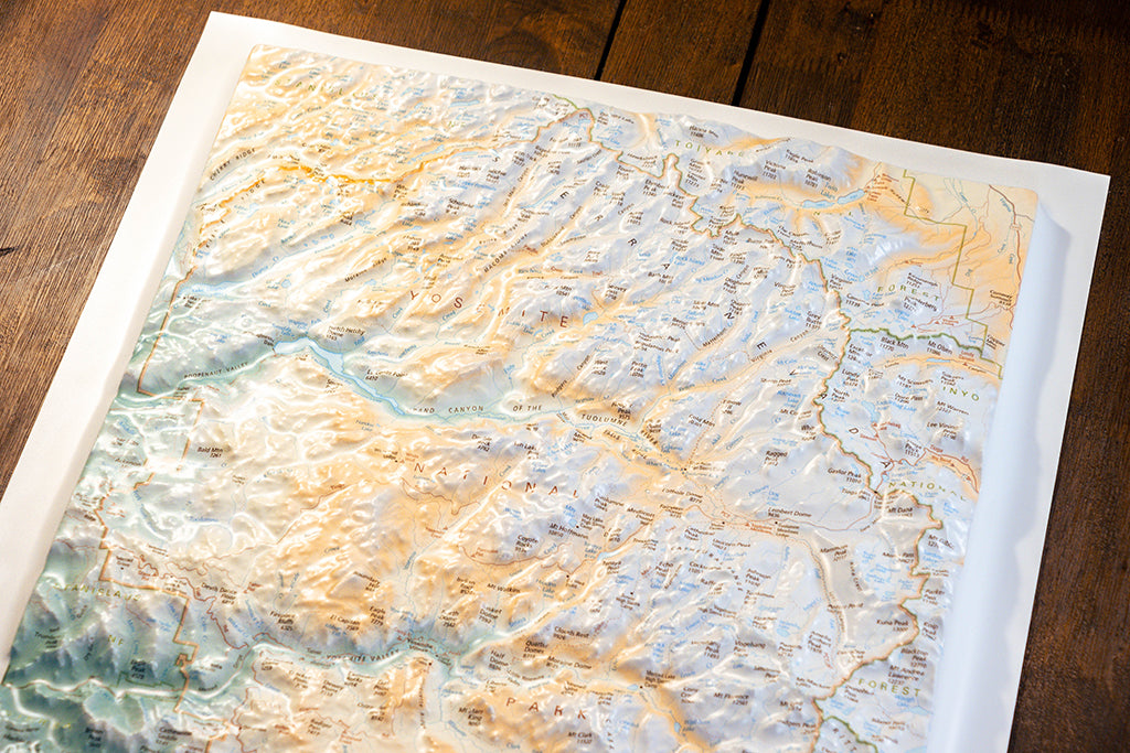 Yosemite National Park Raised Relief Map