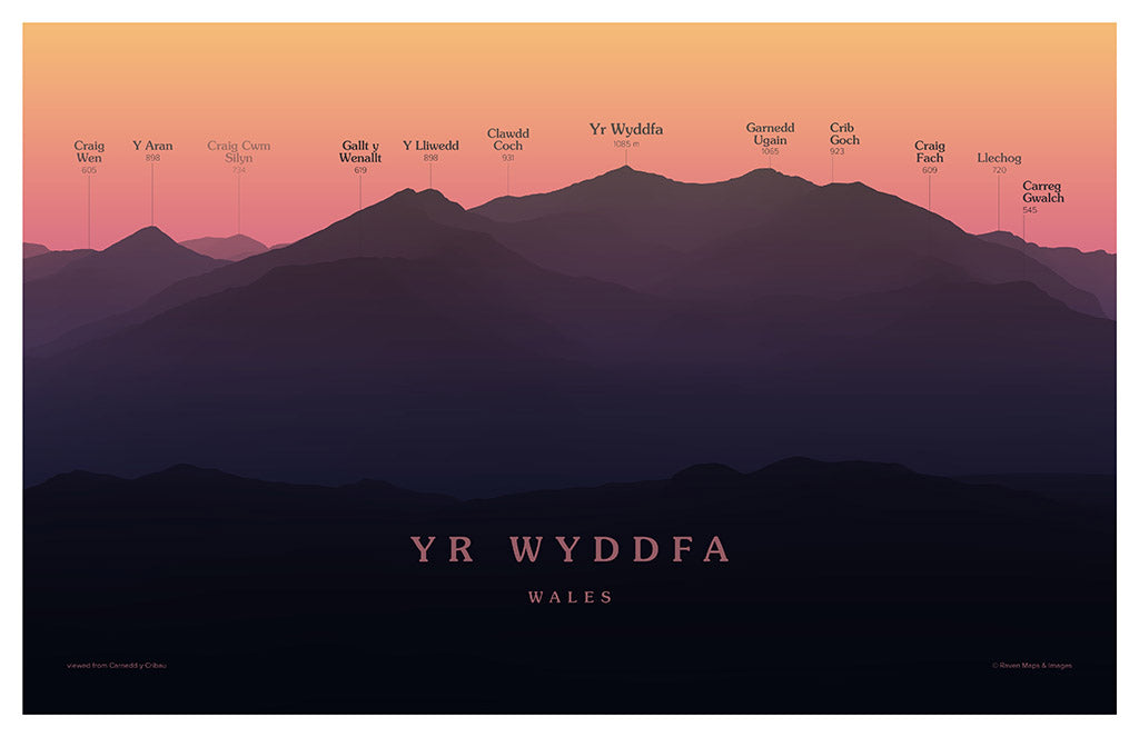 Yr Wyddfa (Snowdon) Peakscapes Elevation Panorama