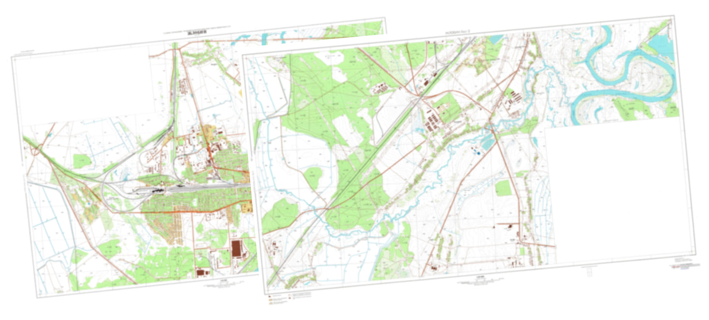 Zlobin (Belarus) 2-Sheet Set - Soviet Military City Plans