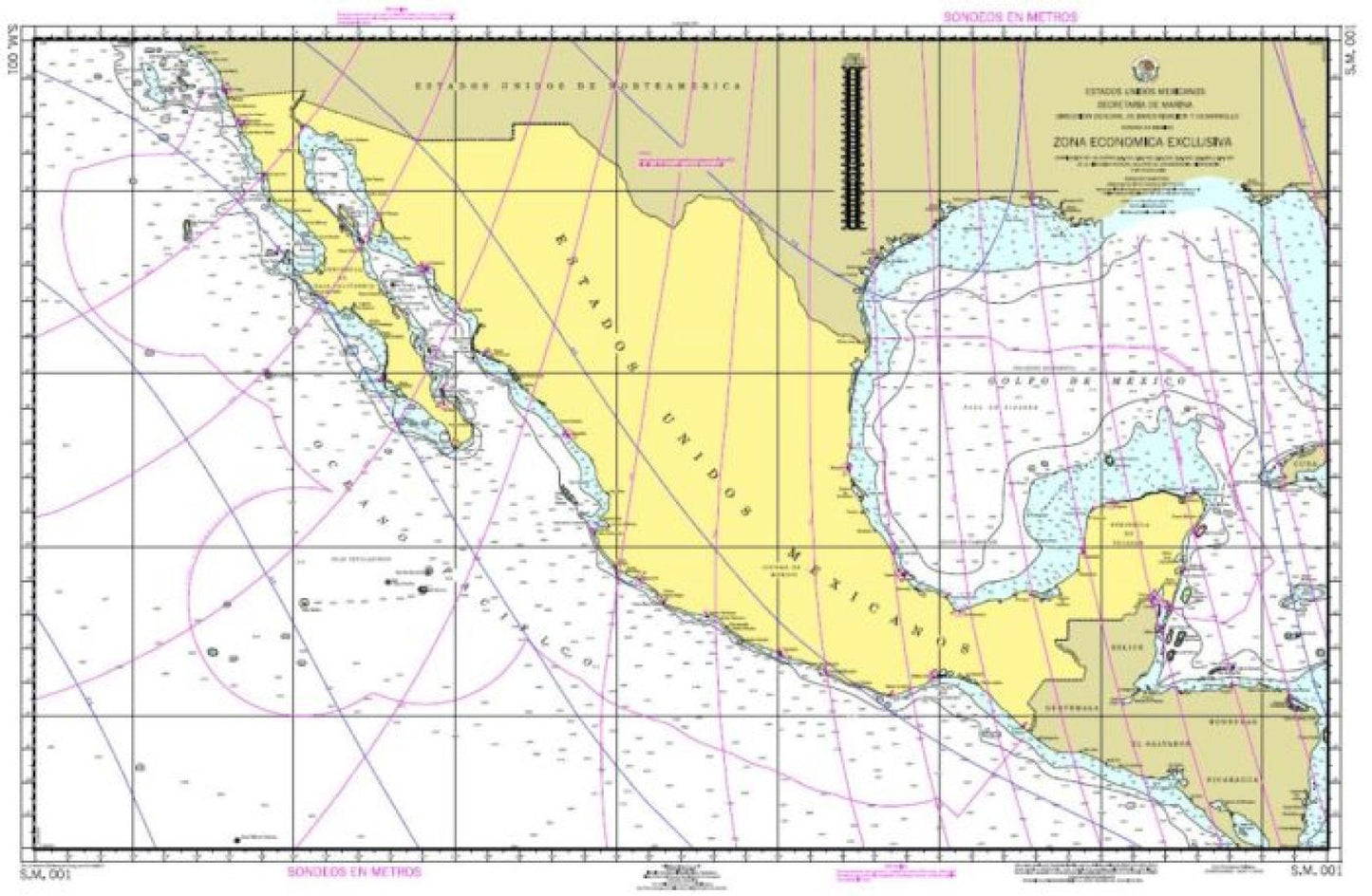 ZONA ECONÓMICA EXCLUSIVA - 001 - Mexico Nautical Charts by SEMAR