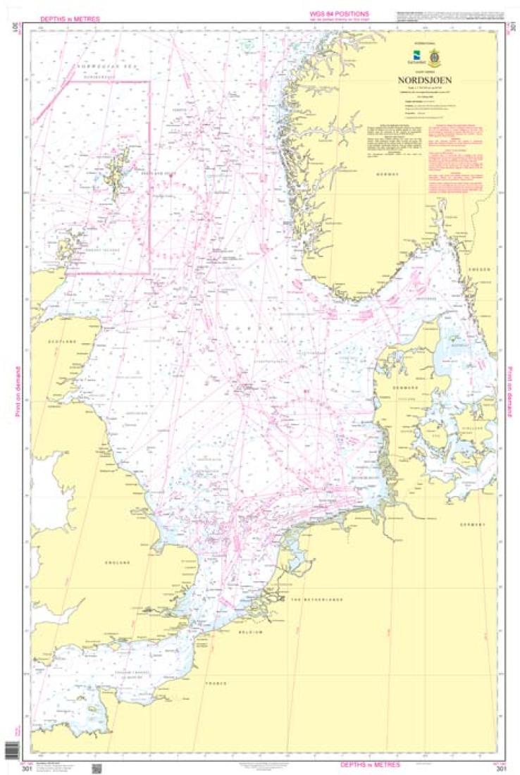 Nordsjøen - 301 - Norway Kartverket Nautical Charts