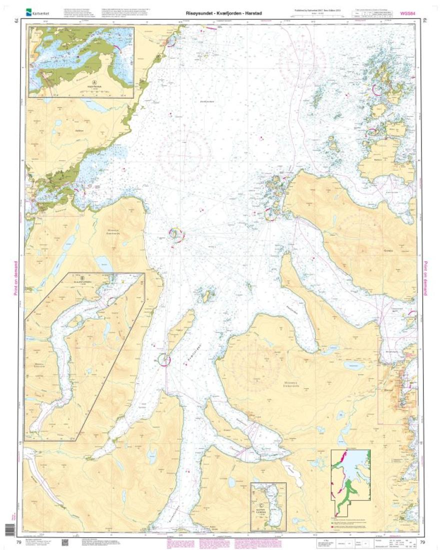Risøysundet - Kvæfjorden - Harstad - 79 - Norway Kartverket Nautical Charts