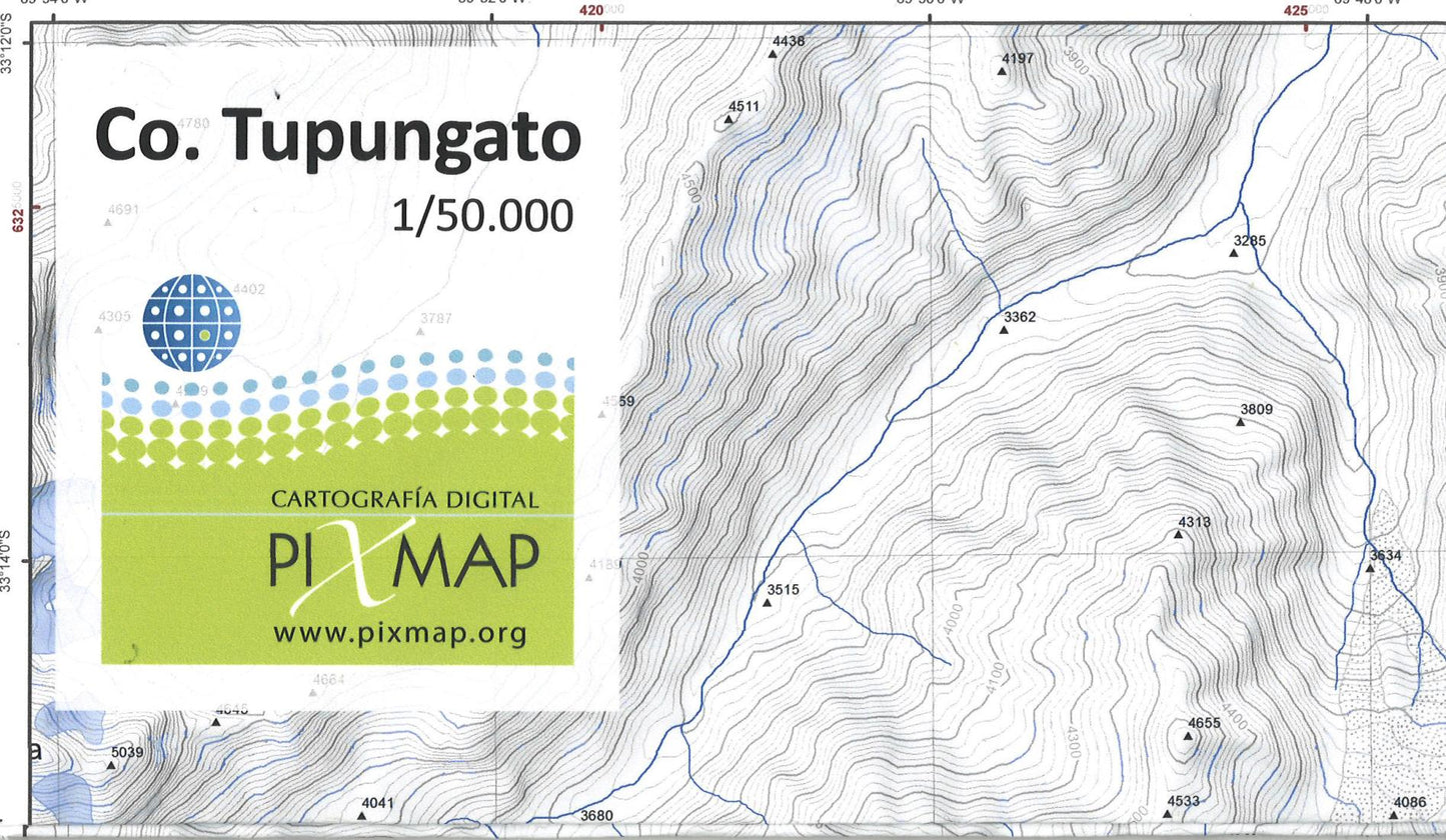 Co. Tupungato Topographic Map