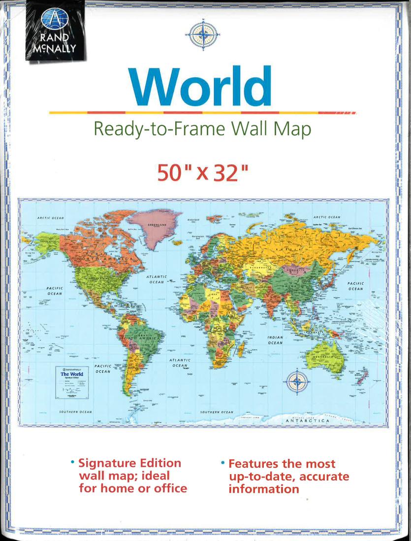 World : Ready-to-Frame Wall Map