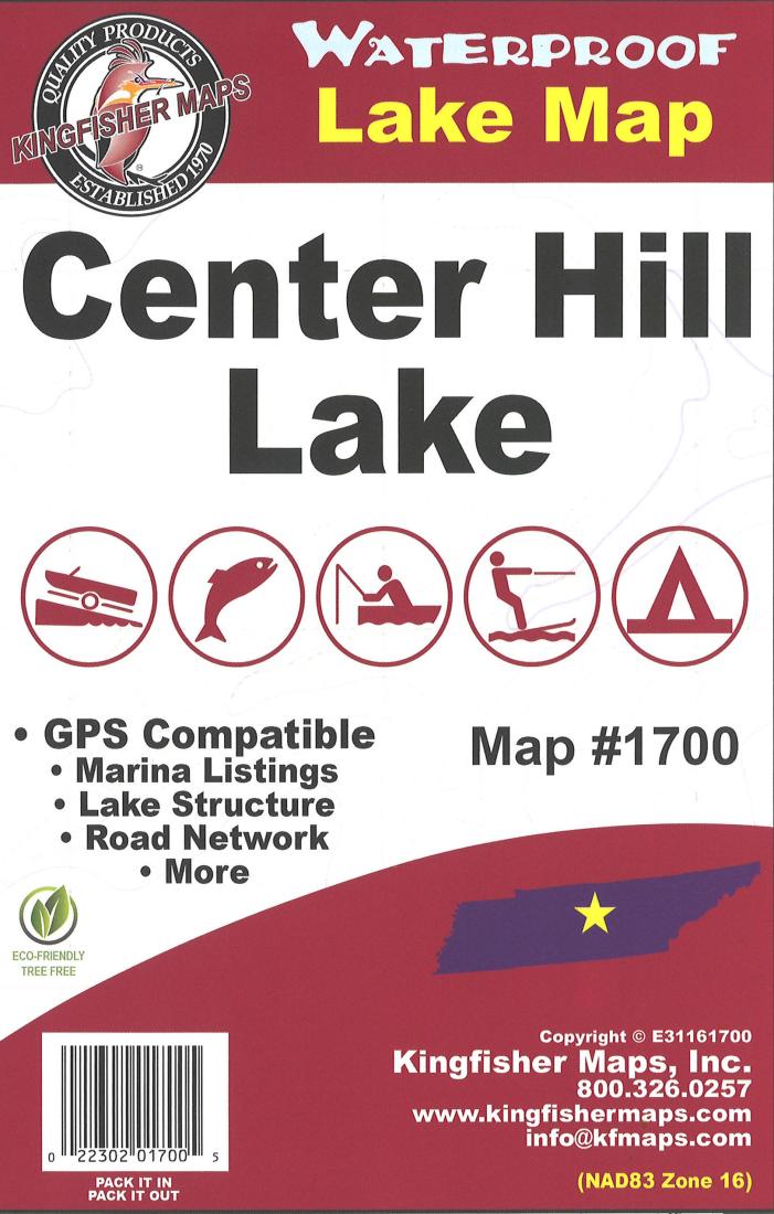 Center Hill Lake, TN Fishing Map