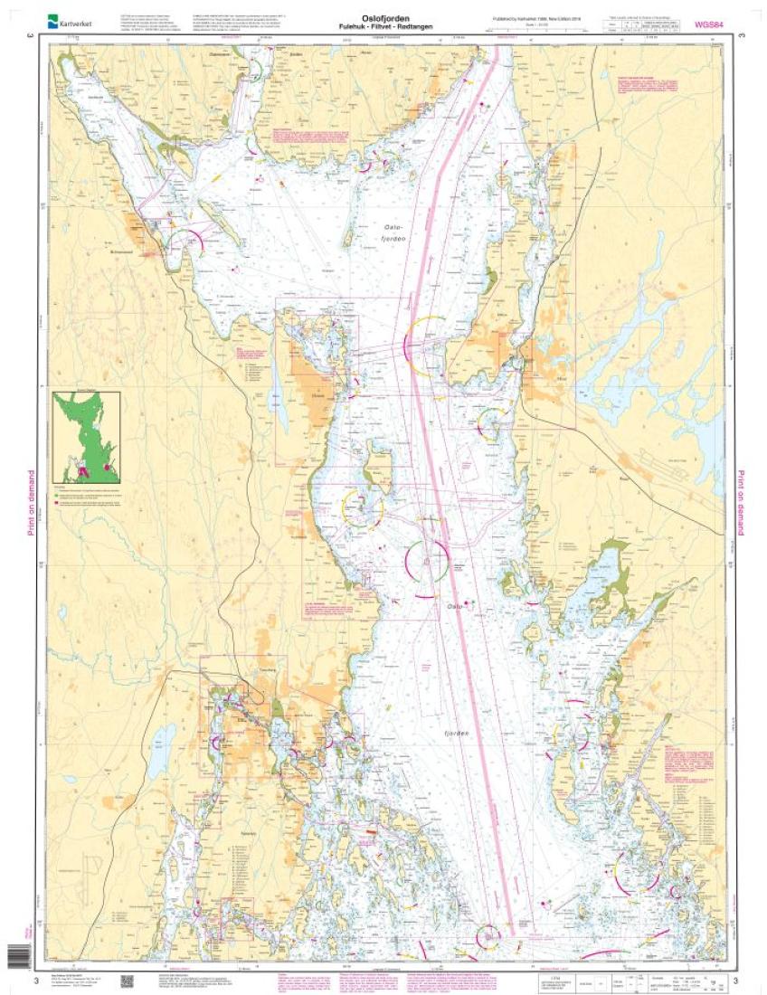 Oslofjorden. Fulehuk - Filtvet - Rødtangen - 3 - Norway Kartverket Nautical Charts