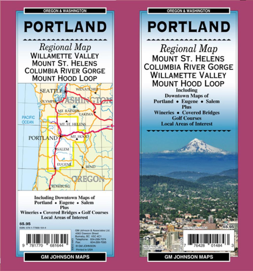 Portland : regional map : Mount St. Helens : Columbia River Gorge : Willamette Valley : Mount Hood Loop : Oregon & Washington