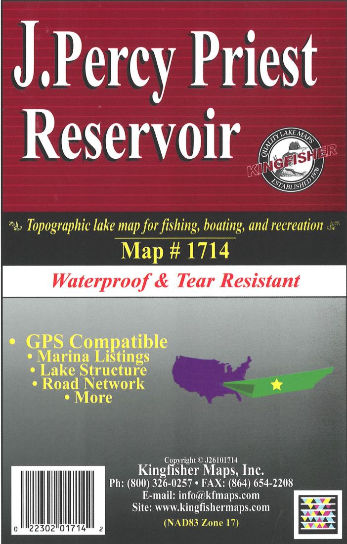J. Percy Priest Lake, TN Fishing Map