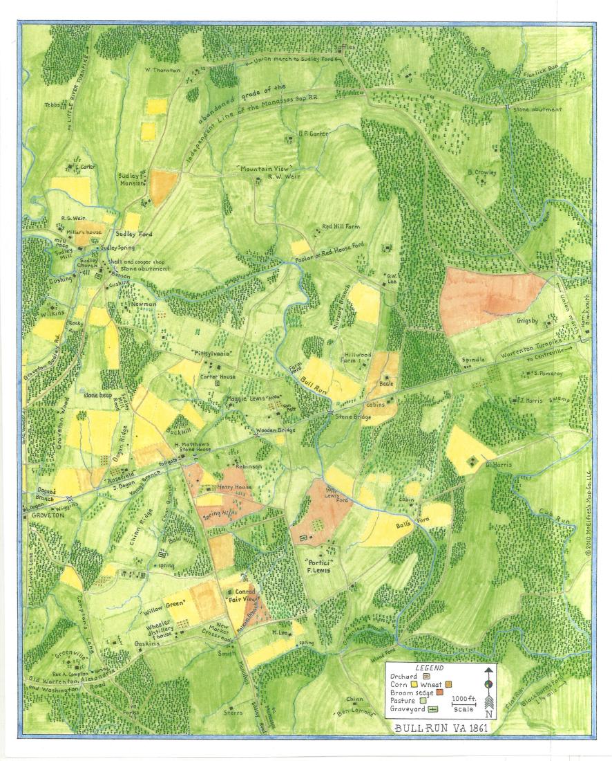 Bull Run Battle Historic Map