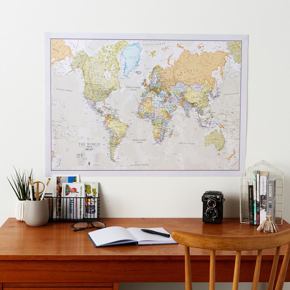 Classic World Map - Front Sheet Lamination