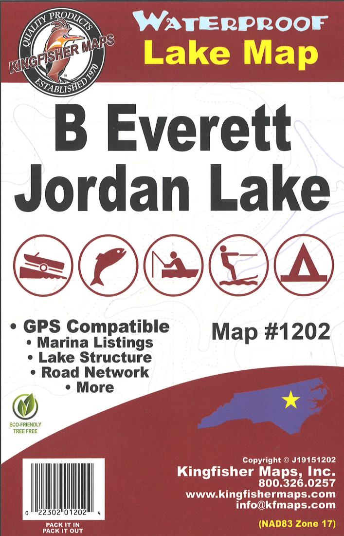 B Everett Jordan, NC Fishing Map