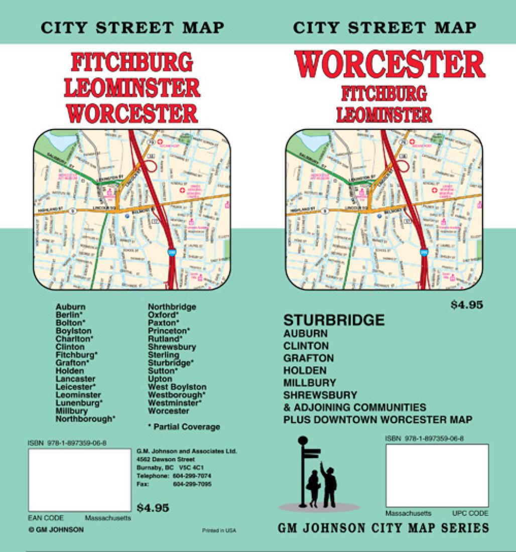 Worcester : Fitchburg : Leominster : city street map = Fitchburg : Leominster : Worcester : city street map