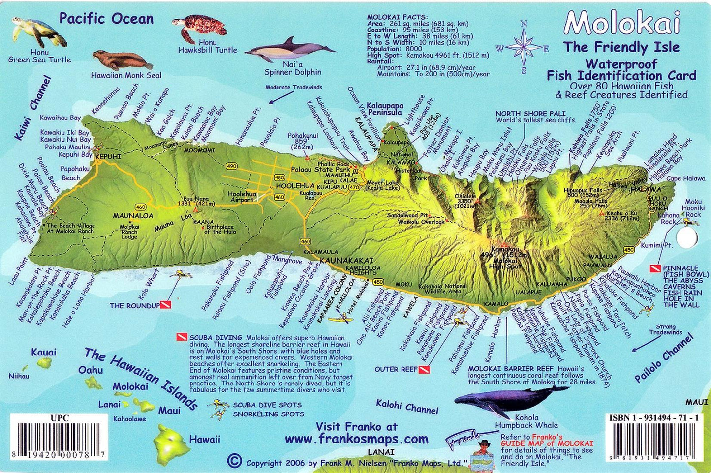 Molokai : the friendly isle : waterproof fish identification card