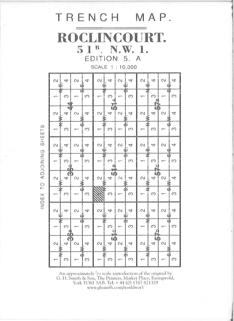 Roclincourt Trench Map