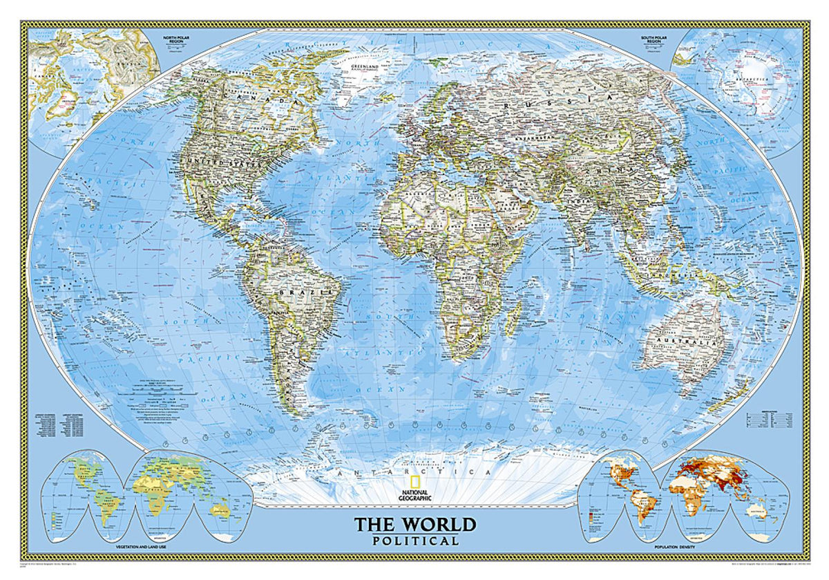 World Classic Wall Map - Laminated (43" x 30")