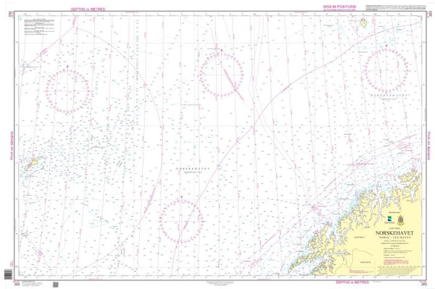 Norskehavet, Norge - Jan Mayen - 303 - Norway Kartverket Nautical Charts