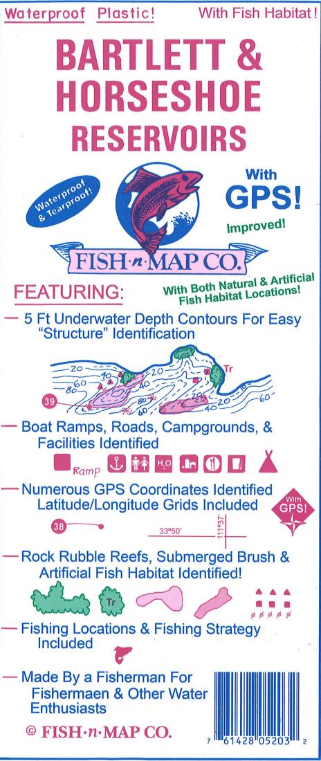 Bartlett & Horseshoe Reservoirs Fishing Map