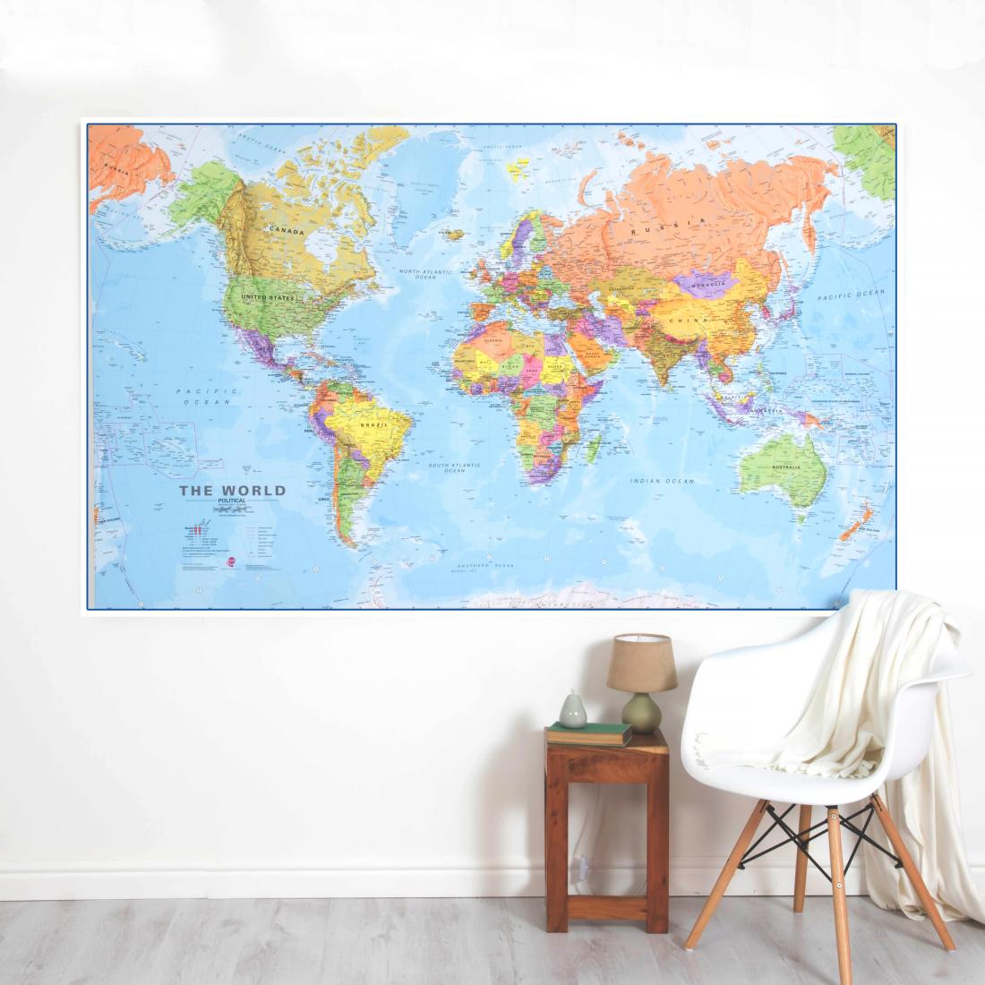 Political World Wall Map - Huge - Lamination