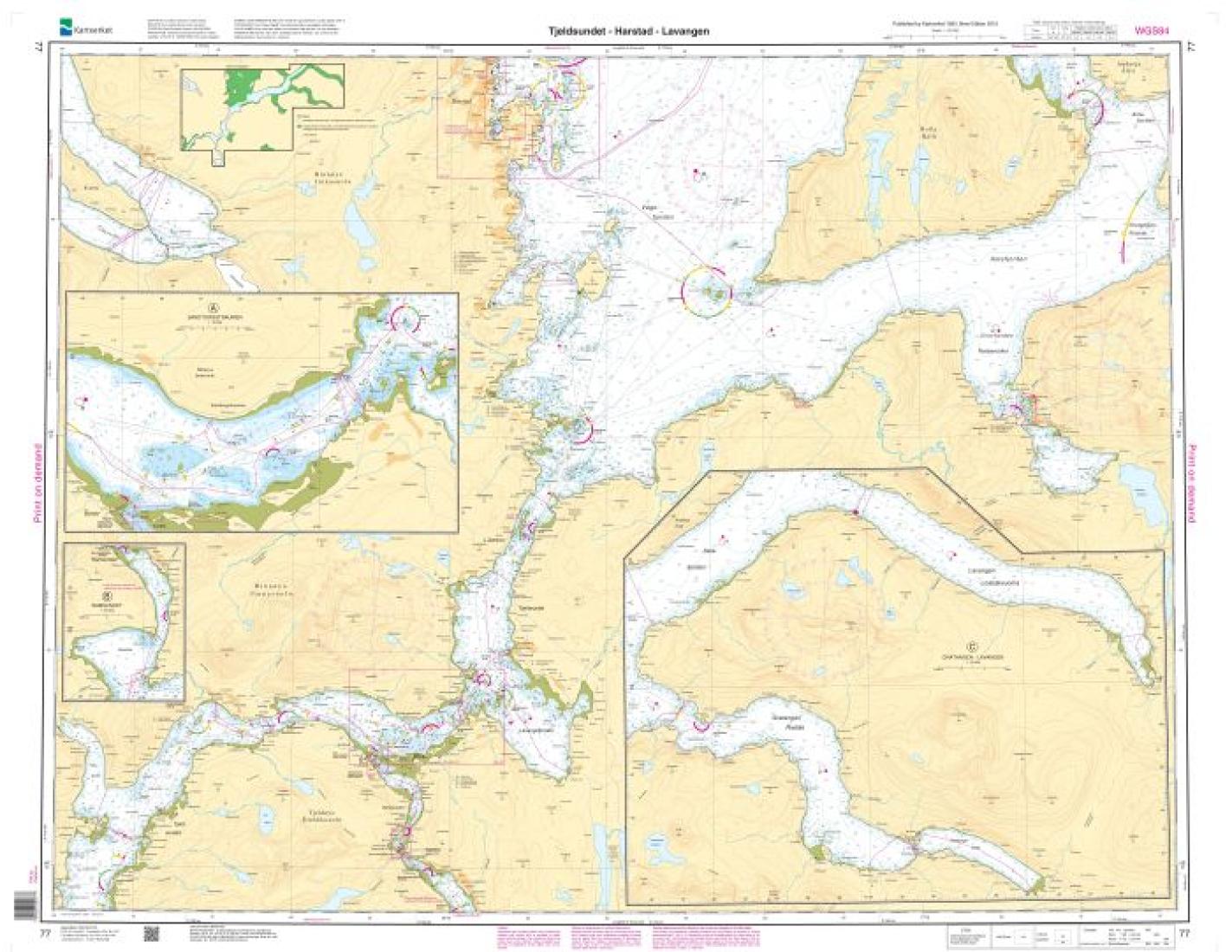 Tjeldsundet - Harstad - Lavangen - 77 - Norway Kartverket Nautical Charts