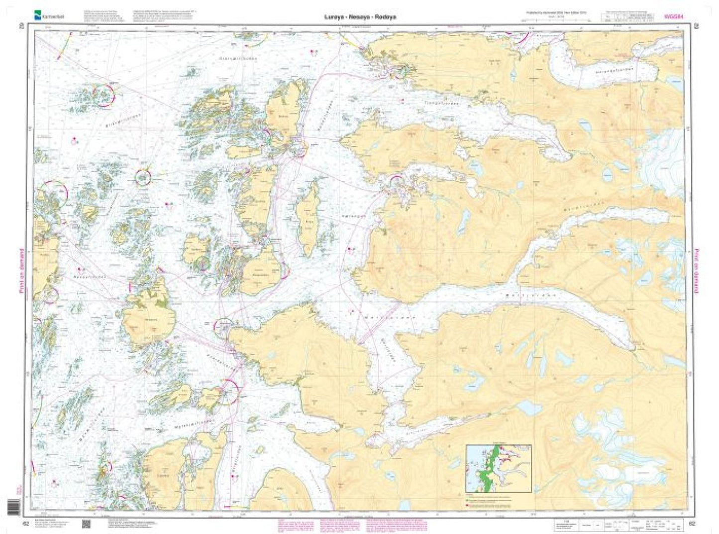 Lurøya - Nesøya - Rødøya - 62 - Norway Kartverket Nautical Charts