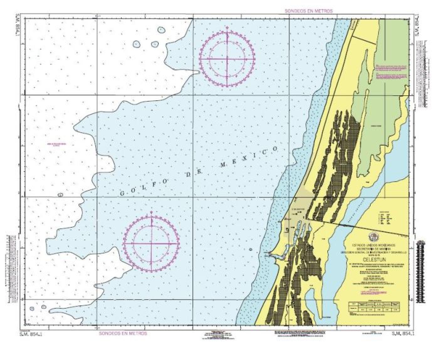 CELESTÚN - 854.1 - Mexico Nautical Charts by SEMAR