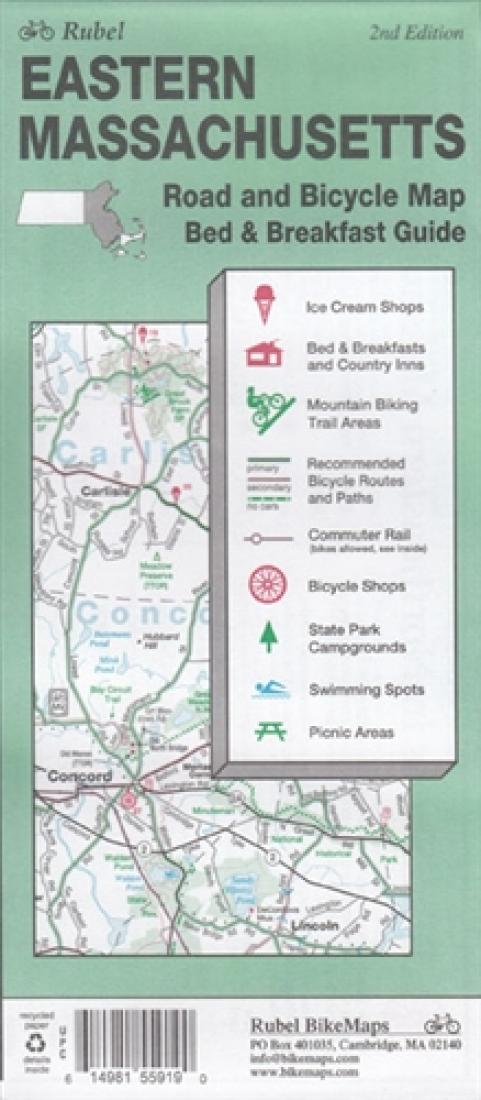 Eastern Massachusetts : road and bicycle map : bed & breakfast guide