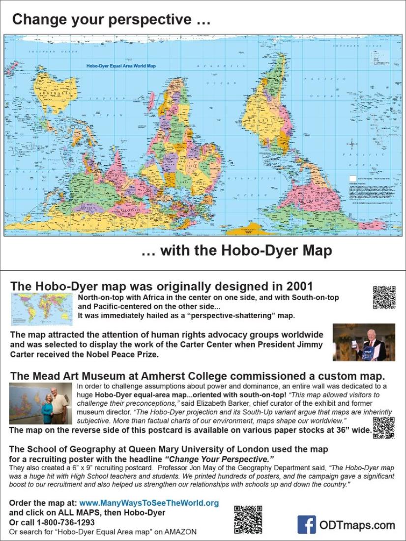 Hobo-dyer Equal Area Postcard - 6x9" postcards in a 25 pack