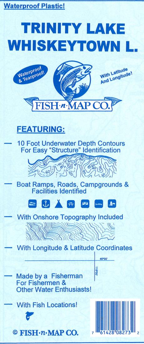 Trinity & Whiskeytown Lakes Fishing Map