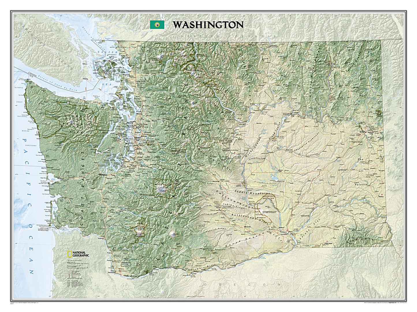 Washington Classic Wall Map